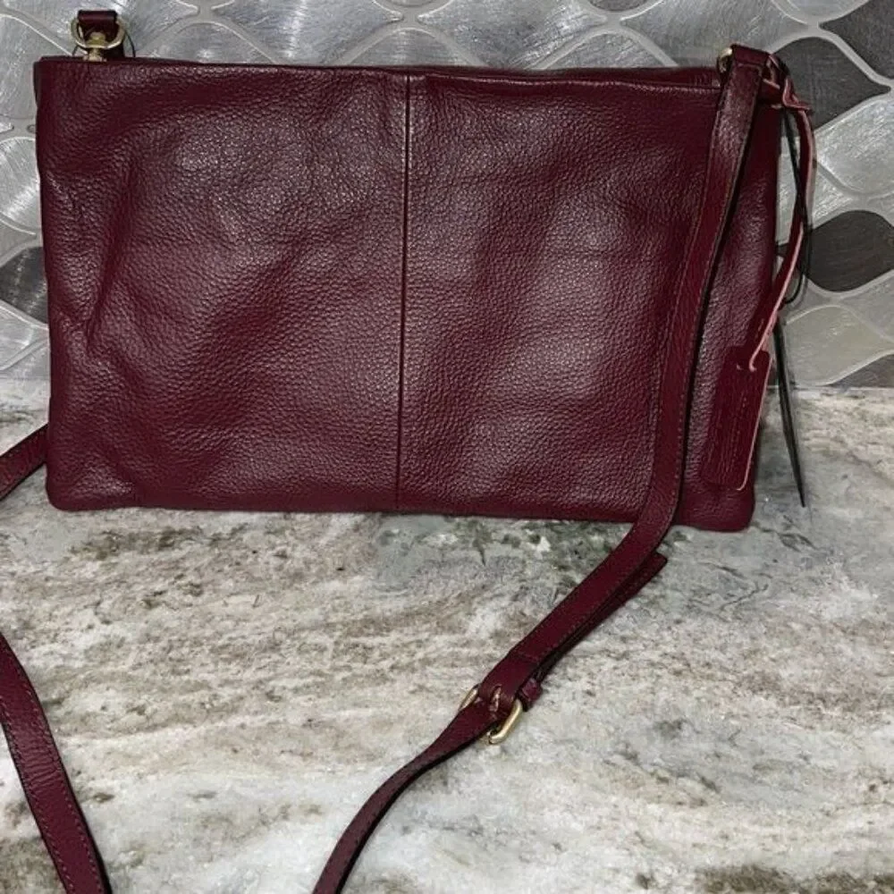 Shiraleah  Chicago Preston Women Wine Leather Fold Crossbody/Clutch NWT